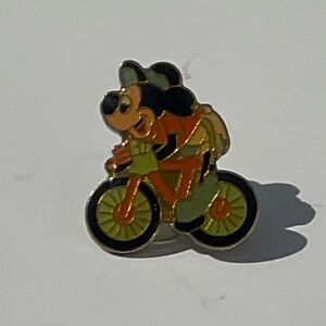 Vintage Mickey Mouse Riding A Bike Pin With Tie Tac Hat Pin. (1960-70’s) Lot 29